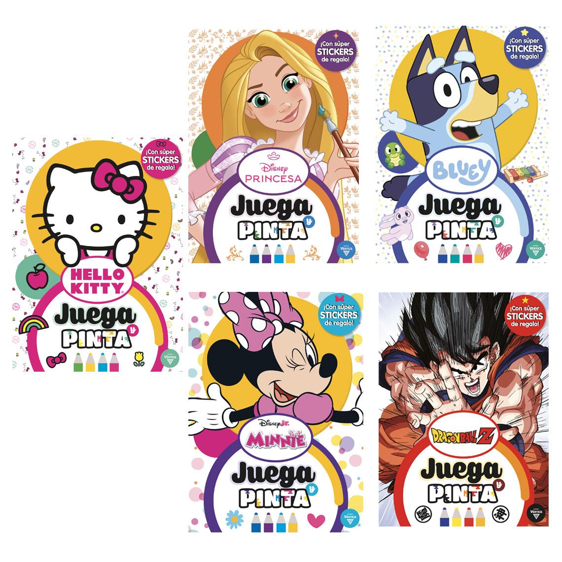 Pinta y juega c/stickers (5 tit.)