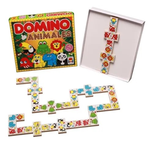 Domino de animales de madera