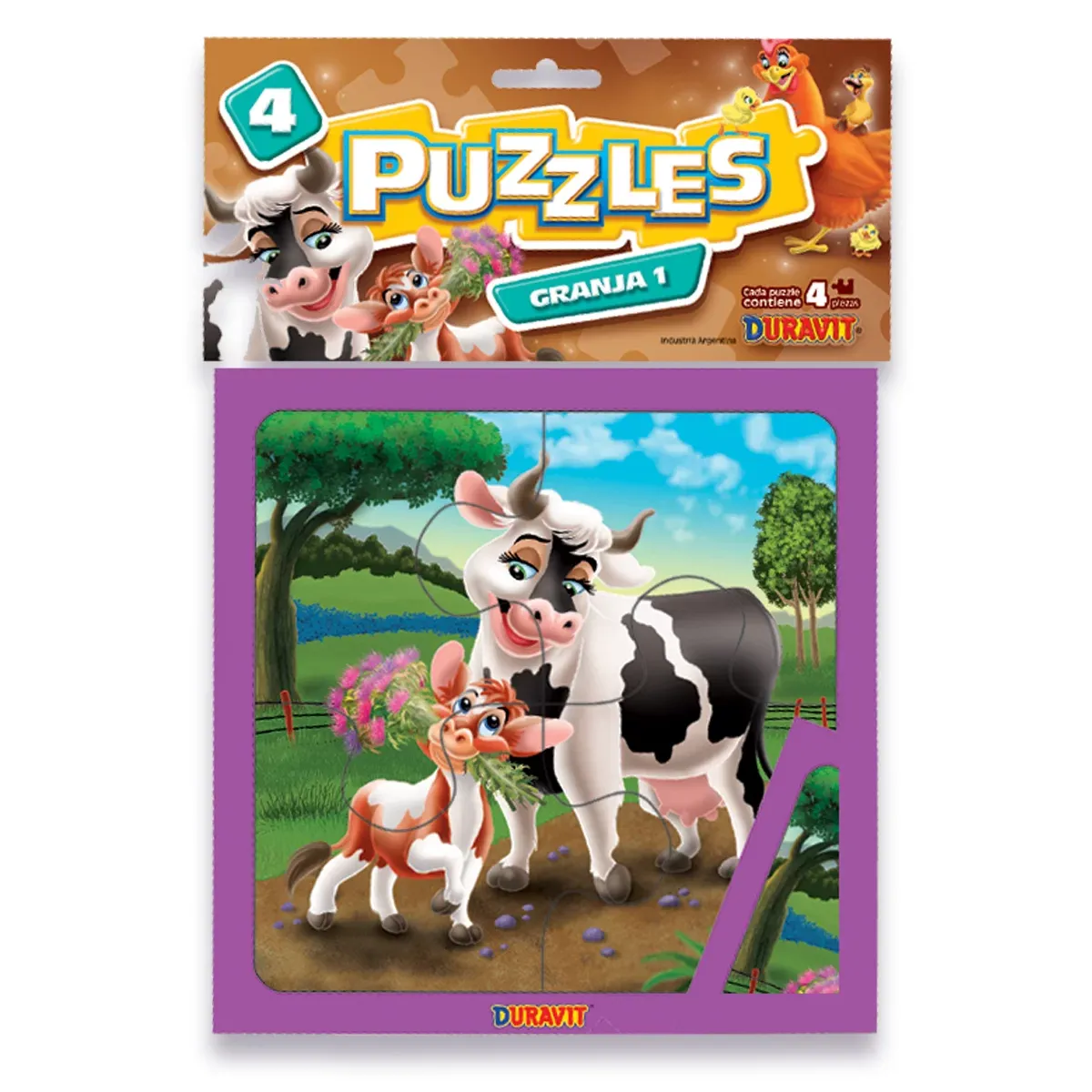  4 Puzzles De 4 Piezas-4mod
