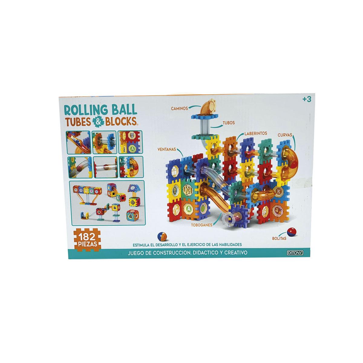 Rolling Ball Tubes & Blocks 182 pz marca DITOYS | Didácticos del Sur