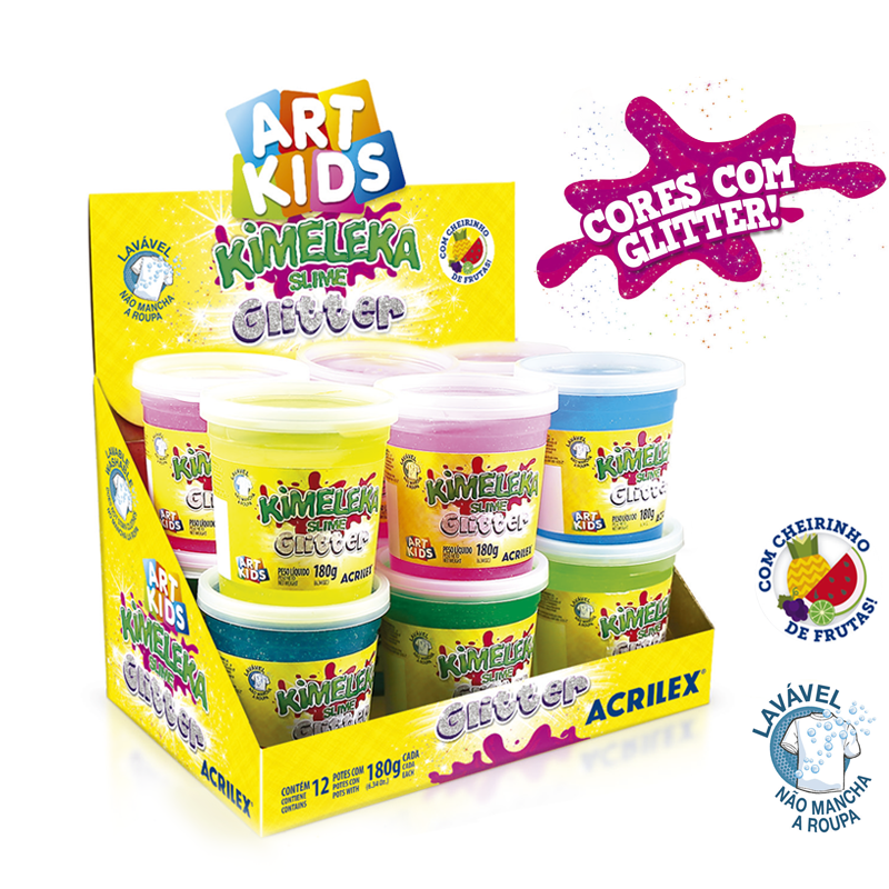Kimeleka Slime con Glitter 180g-6colores