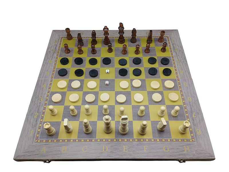 Ajedrez 3 en 1 de madera-A201854