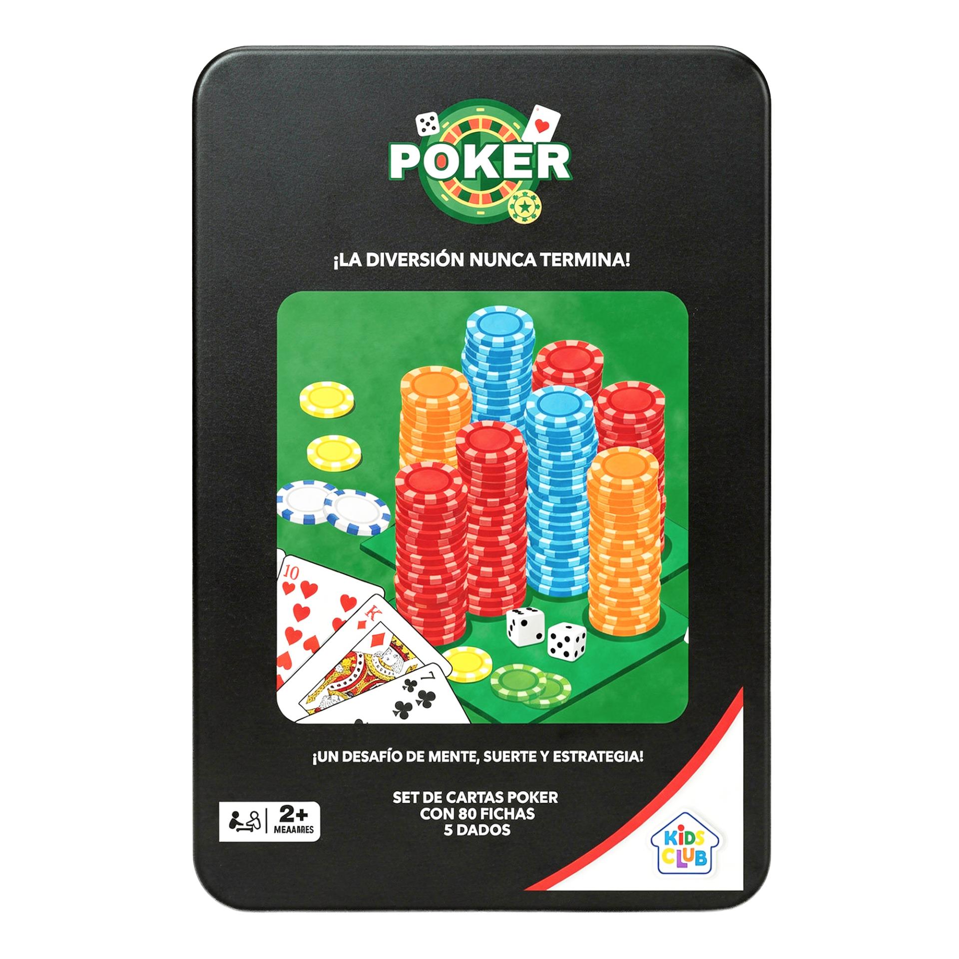 Set de poker 80 fichas 2 mazos 5 dados-57475
