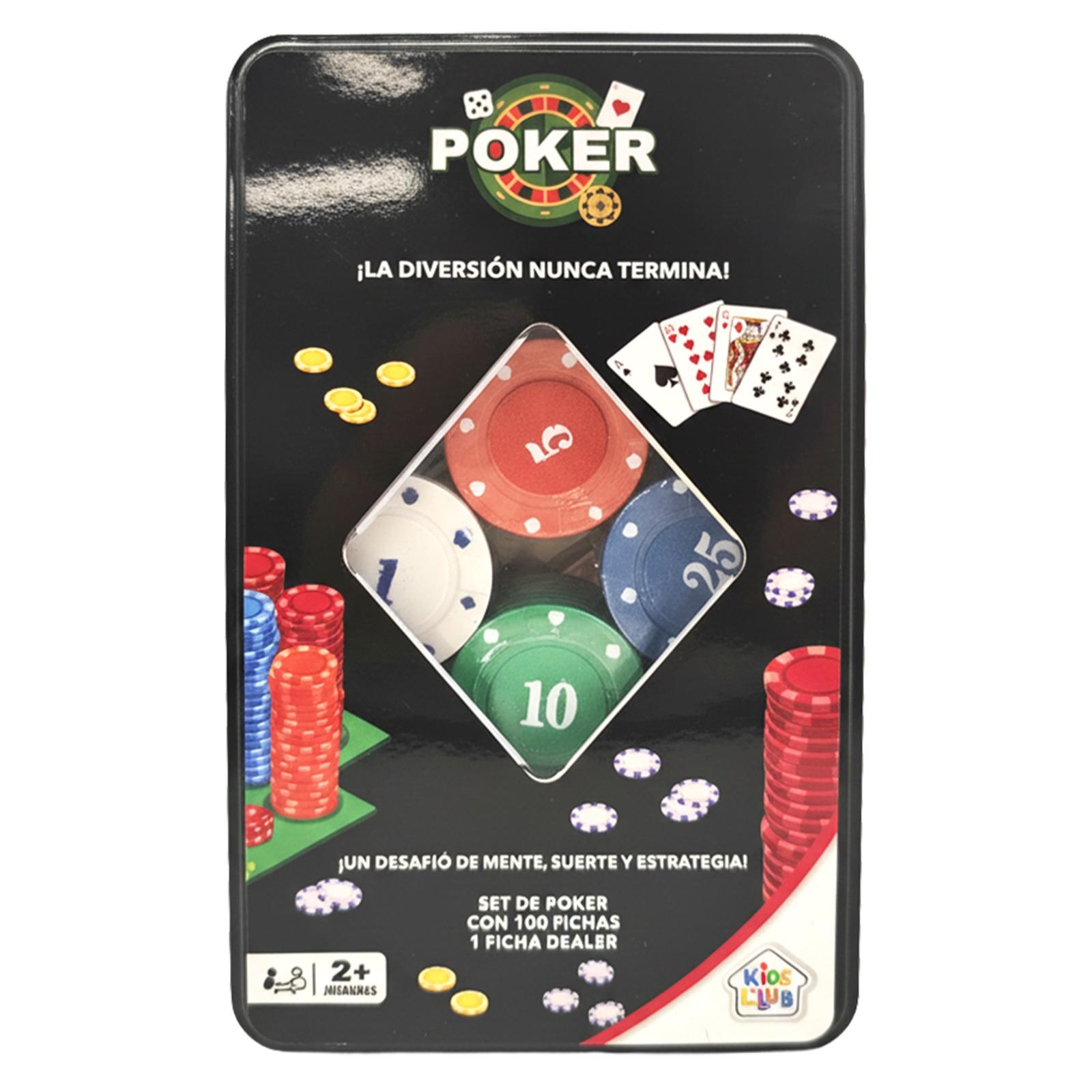 et de cartas de poker + 100 fichas-57474