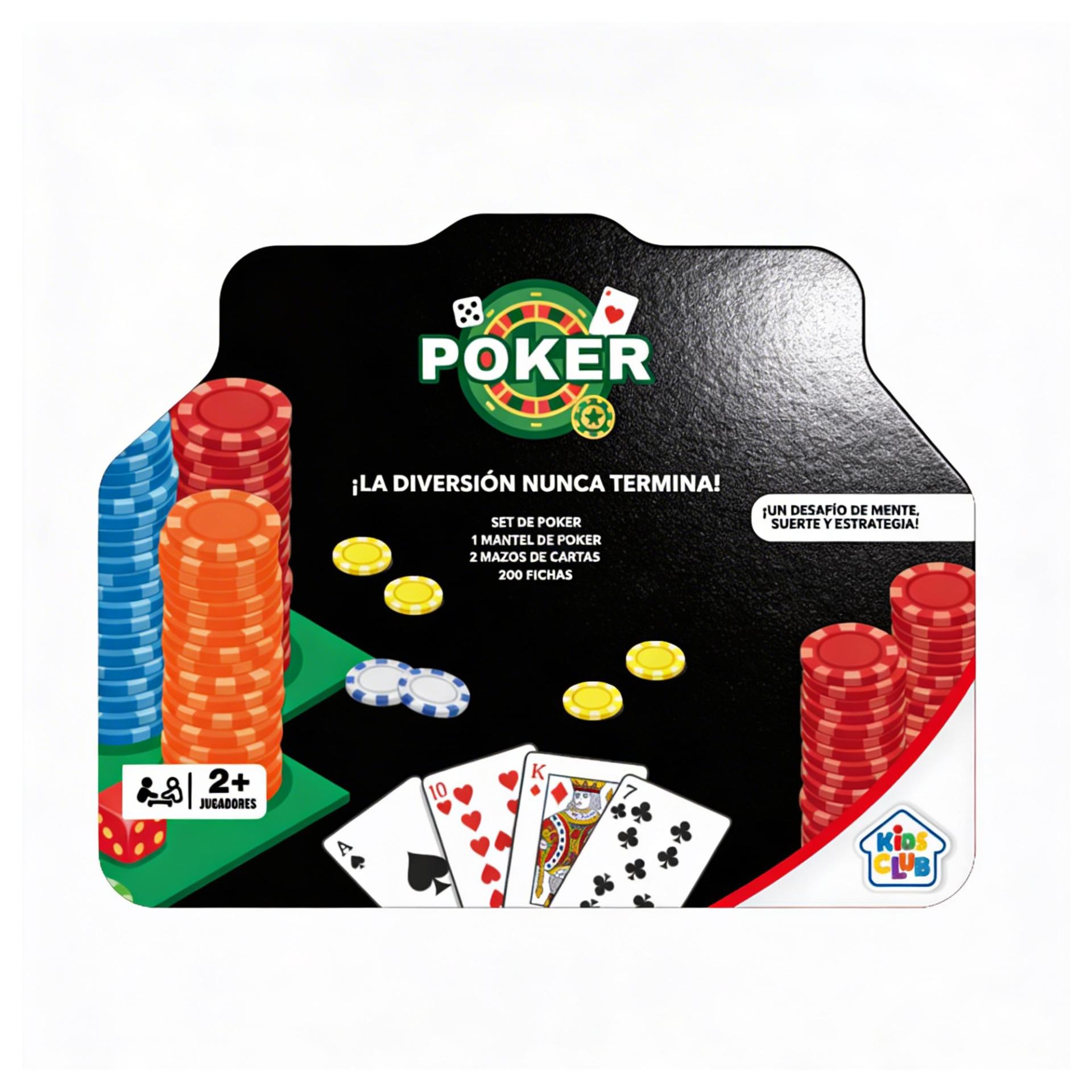 Set poker en lata 200 fichas+2mazos 5dados-57477