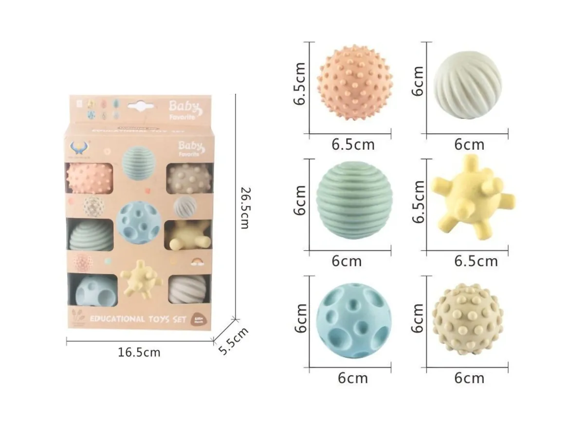 Pelotas de silicona con textura x 6-BL333