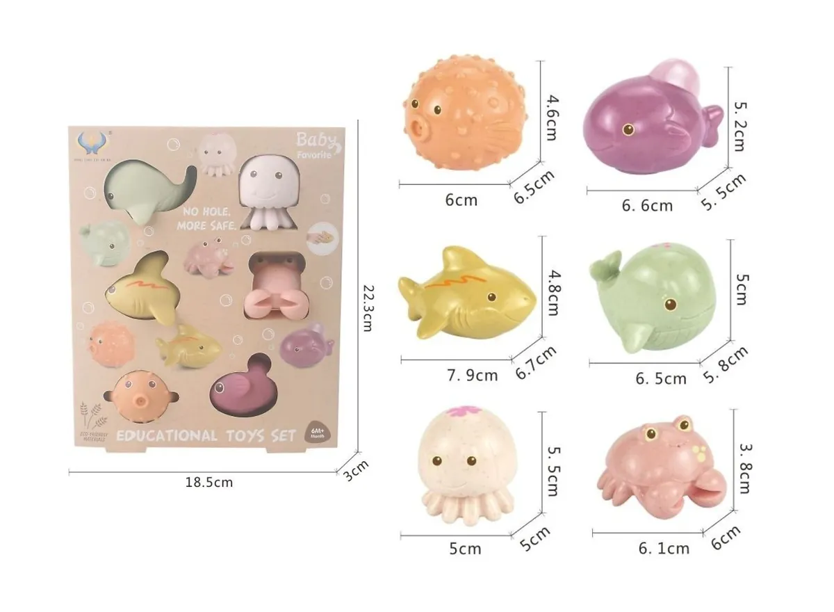 Animalitos de silicona para el agua x 6-BL336