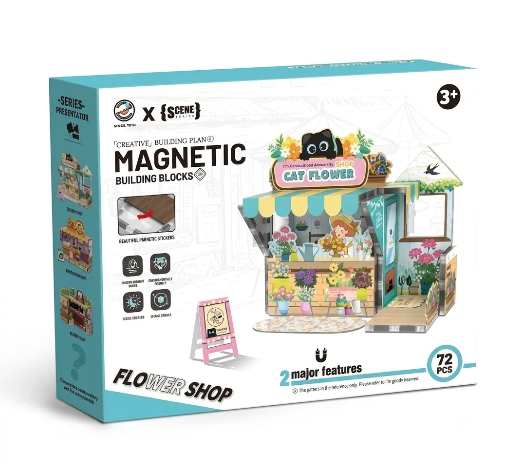 Bloques magneticos de const floreria 73 pcs-BL290