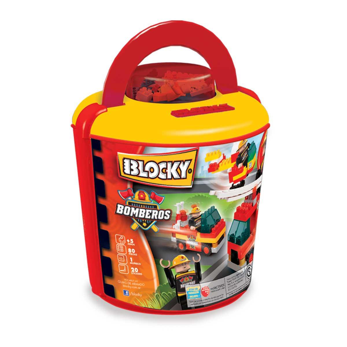Blocky Balde Bomberos 100pz marca Rasti | Didácticos del Sur