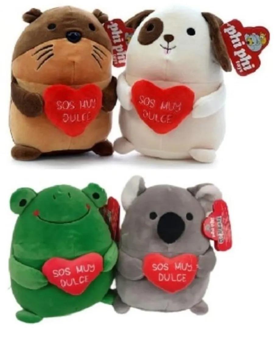 Castor Perro Sapo Koala con corazon 20cm-8185