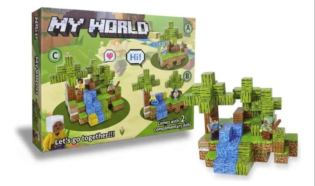 Set Cubo magnetico Minecraft 55pz