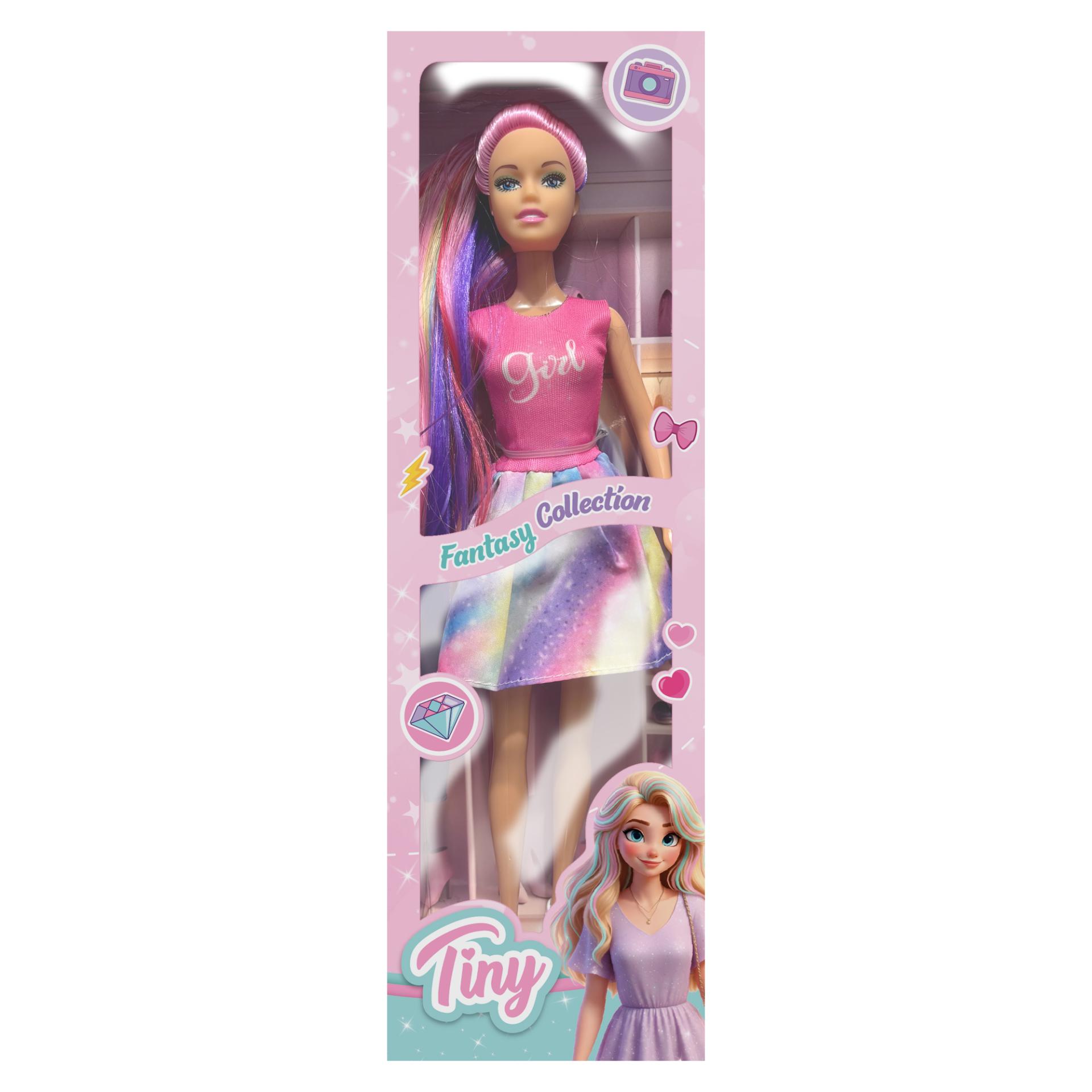 Muñeca Tiny pelos de colores-57541