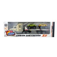 Camion con contenedor con 2 autos-57431