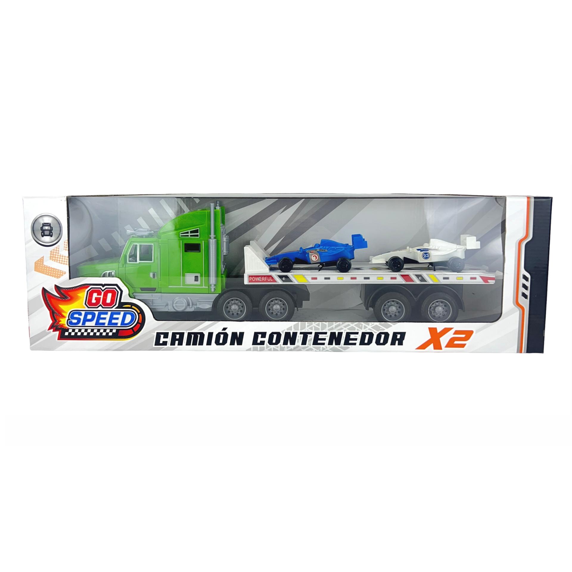 Camion con contenedor con 2 autos F1-57432