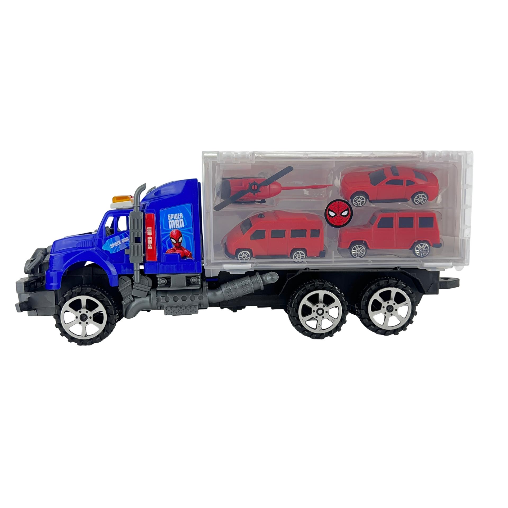 Camion a friccion con autitos Spiderman-57429