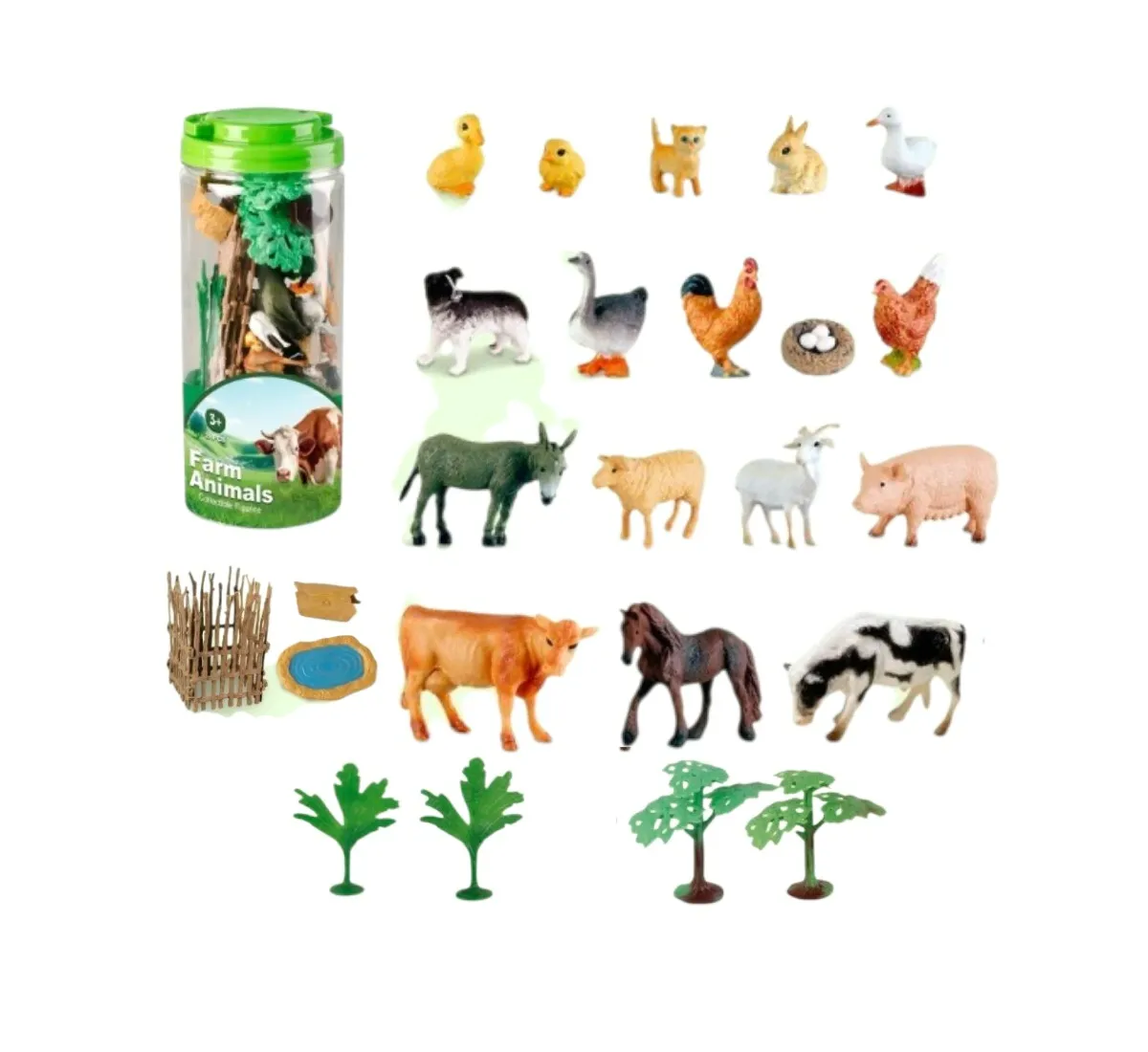 Set de animales granja en tubo x 28 pcs-BL355